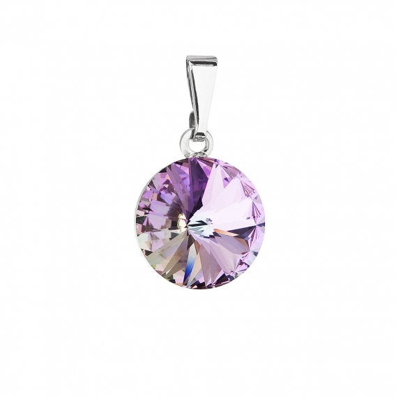 Obrázok pre Evolution Group Prívesok bižutéria so Swarovski krištáľmi fialový okrúhly 54001.5