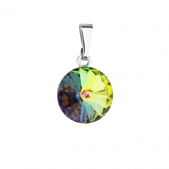 Obrázok pre Evolution Group Prívesok bižutéria so Swarovski krištáľmi zelený okrúhly 54001.5