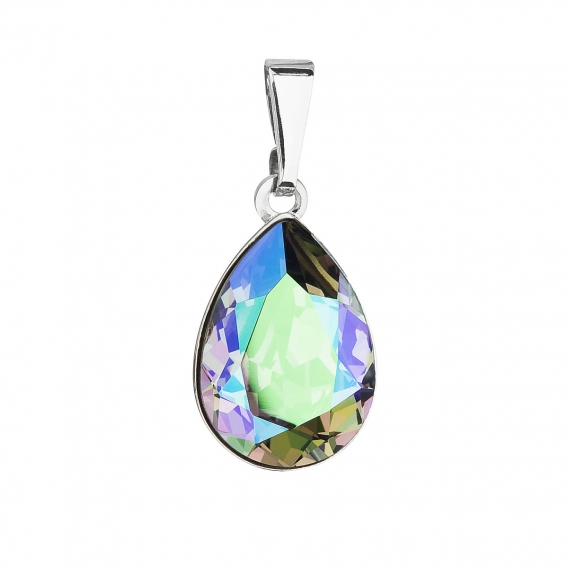 Obrázok pre Evolution Group Prívesok bižutéria so Swarovski krištáľmi zelená fialová slza 54016.5