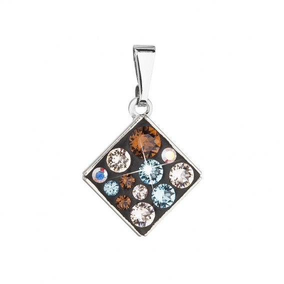 Obrázok pre Evolution Group Prívesok bižutéria so Swarovski krištáľmi modrý kosoštvorec 54020.3 aqua