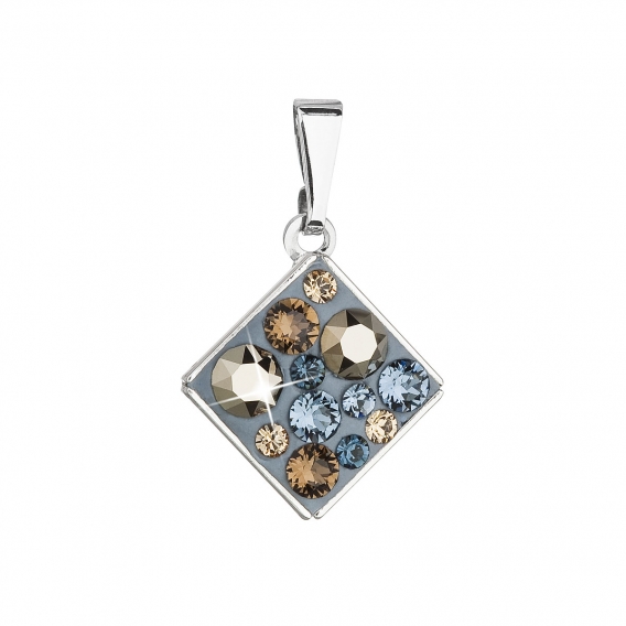 Obrázok pre Evolution Group Prívesok bižutéria so Swarovski krištáľmi modrý kosoštvorec 54020.3 denim blue