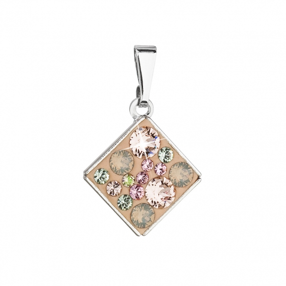 Obrázok pre Evolution Group Prívesok bižutéria so Swarovski krištáľmi oranžový kosoštvorec 54020.3