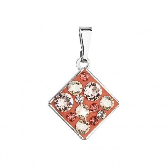 Obrázok pre Evolution Group Prívesok bižutéria so Swarovski krištáľmi oranžový kosoštvorec 54020.4