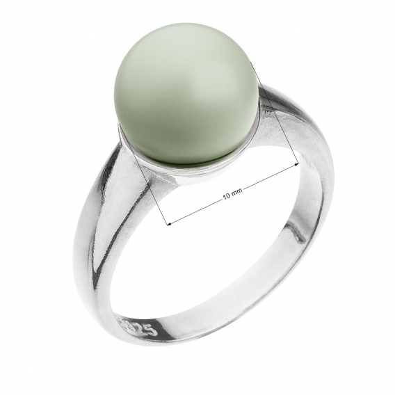 Obrázok pre Evolution Group Strieborný prsteň s perlou pastelovo zelený 35022.3 pastel green