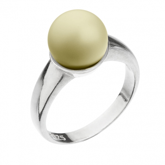 Obrázok pre Evolution Group Strieborný prsteň s perlou pastelovo žltý 35022.3