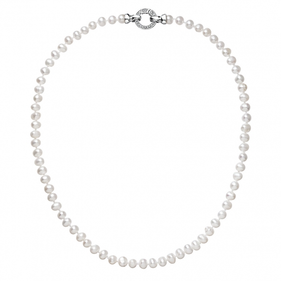 Obrázok pre Evolution Group Perlový náhrdelník z pravých riečnych perál biely 22001.1