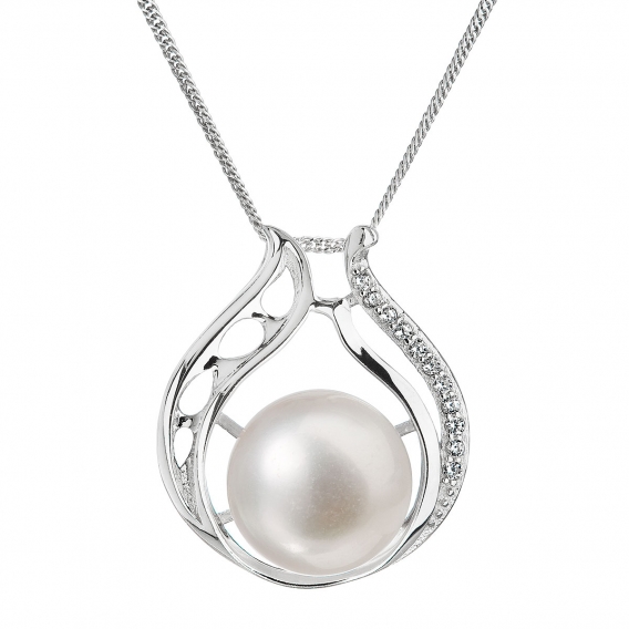 Obrázok pre Evolution Group Perlový náhrdelník s retiazkou z pravých riečnych perál biely 22011.1