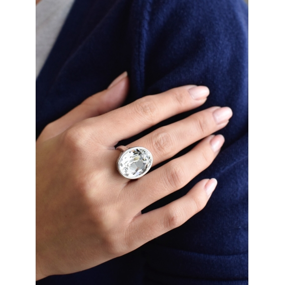 Obrázok pre Evolution Group Strieborný prsteň s krištáľmi Swarovski biely 35036.1 krištál