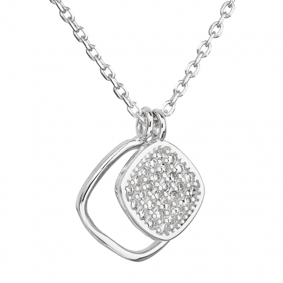Obrázok pre Evolution Group Strieborný náhrdelník so zirkónom v bielej farbe 12013.1