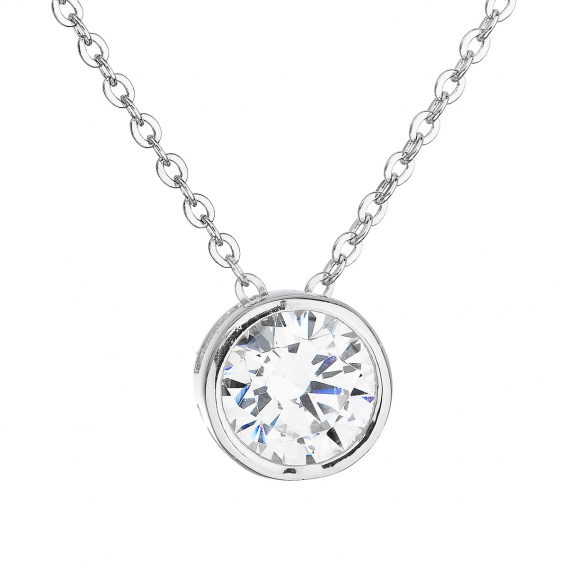 Obrázok pre Evolution Group Strieborný náhrdelník so zirkónom v bielej farbe 12017.1