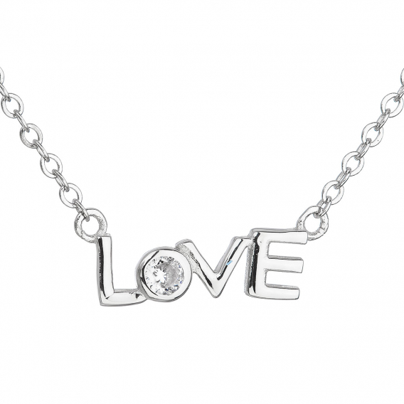 Obrázok pre Evolution Group Strieborný náhrdelník so zirkónom biele srdce 12022.1