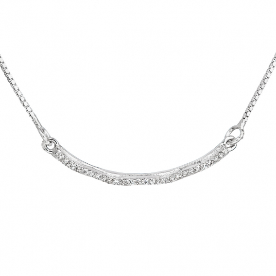 Obrázok pre Evolution Group Strieborný náhrdelník so zirkónom v bielej farbe 12023.1