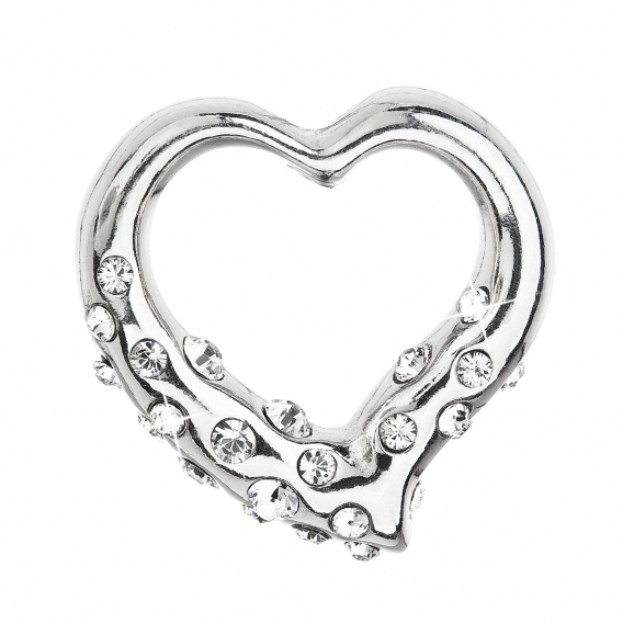 Obrázok pre Evolution Group Strieborný prívesok s krištáľmi Swarovski biele srdce 34213.1