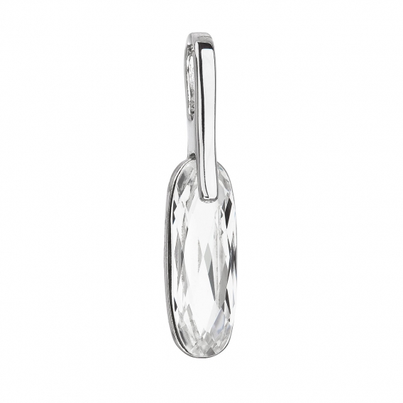 Obrázok pre Evolution Group Strieborný prívesok s krištáľmi Swarovski biely ovál 34241.1