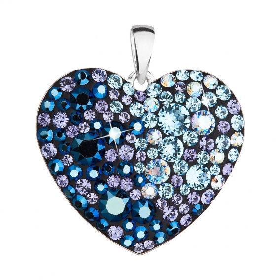 Obrázok pre Evolution Group Strieborný prívesok s krištáľmi Swarovski modré srdce 34243.3 blue style