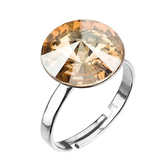 Obrázok pre Evolution Group Strieborný prsteň s krištáľmi zlatý 35018.5 gold shadow