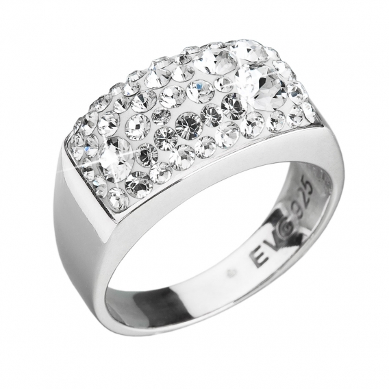 Obrázok pre Strieborný prsteň s krištáľmi Swarovski biely 35014.1 krištál