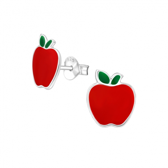 Obrázok pre Detské strieborné náušnice napichovacie Jablká