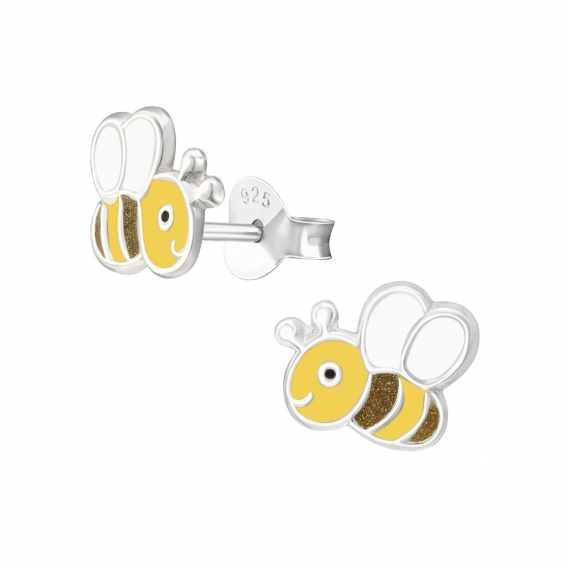 Obrázok pre Detské strieborné náušnice napichovacie Včielky