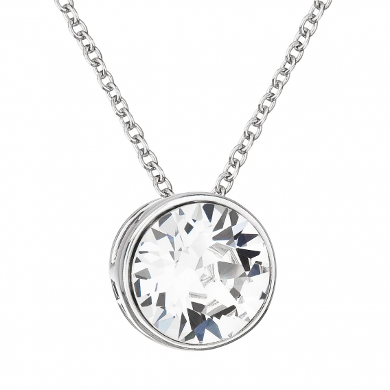 Obrázok pre Strieborný náhrdelník s krištálom Swarovski biely okrúhly 32069.1