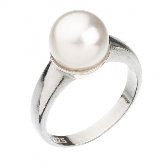 Obrázok pre Strieborný prsteň s perlou biely 735022.1