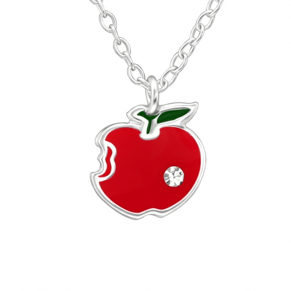 Obrázok pre Strieborný prívesok s retiazkou Červené jablko