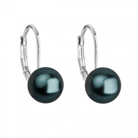 Obrázok pre Náušnice bižutéria so Swarovski perlou zelené okrúhle 71068.3