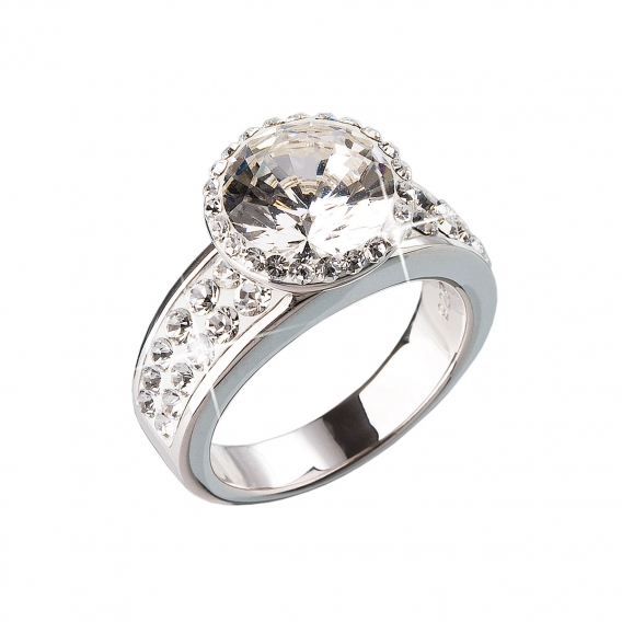 Obrázok pre Strieborný prsteň s krištálmi biely 35809.1