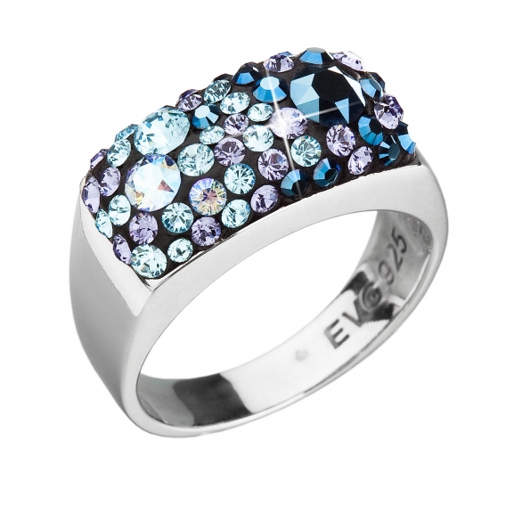 Obrázok pre Strieborný prsteň s krištáľmi Swarovski modrý 35014.3 blue style