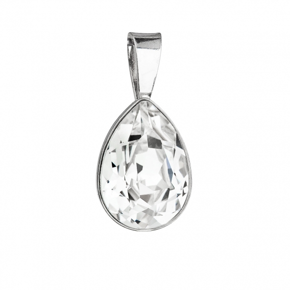 Obrázok pre Strieborný prívesok s krištálmi Swarovski biela slza 34255.1