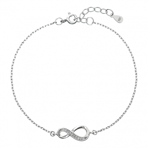 Obrázok pre Strieborný náramok so zirkónmi infinity 13009.1