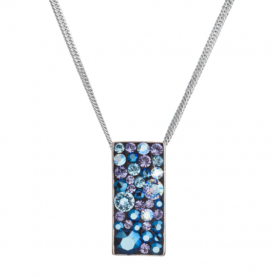 Obrázok pre Strieborný náhrdelník so Swarovski kryštálmi modrý obdĺžnik 32074.3 blue style