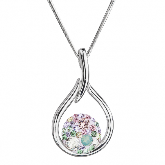Obrázok pre Strieborný náhrdelník so Swarovski kryštálmi kvapka 32075.3 sakura