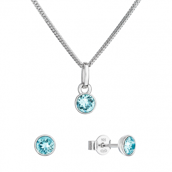 Obrázok pre Sada šperkov s kryštálmi Swarovski náušnice, retiazka a prívesok modrej 39177.3 lt. turquoise