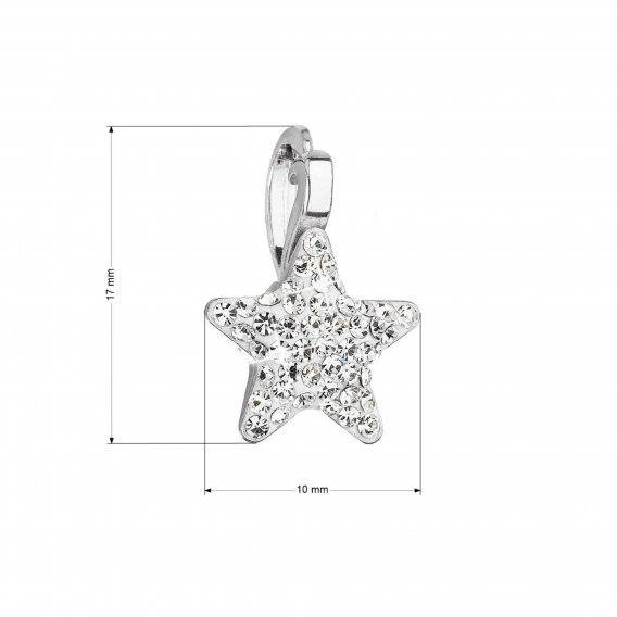 Obrázok pre Strieborný prívesok so Swarovski kryštálmi biela hviezdička 34259.1