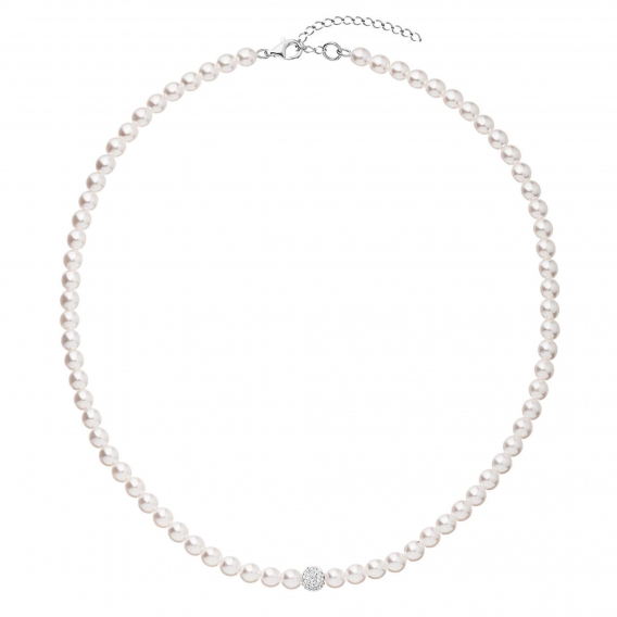 Obrázok pre Perlový náhrdelník biely s Preciosa kryštály 32063.1