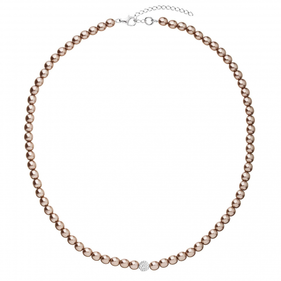 Obrázok pre Perlový náhrdelník hnedý s Preciosa kryštály 32063.3