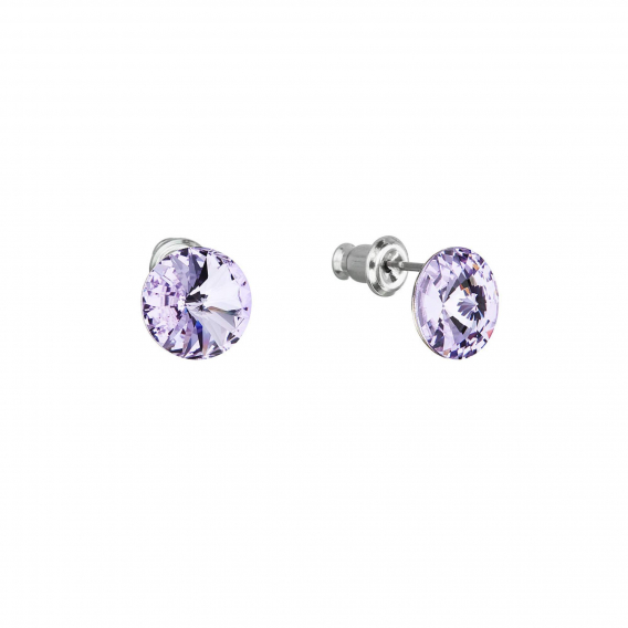 Obrázok pre Náušnice bižutéria s Preciosa krištálmi fialové okrúhle 51037.3 violet