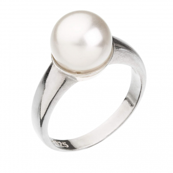Obrázok pre Strieborný prsteň s Preciosa perlou biely 35022.1