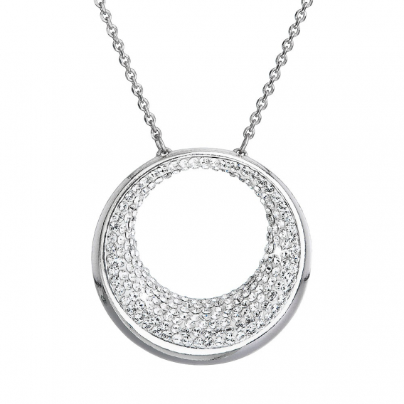 Obrázok pre Strieborný náhrdelník s kryštálmi Preciosa biely 32026.1 crystal