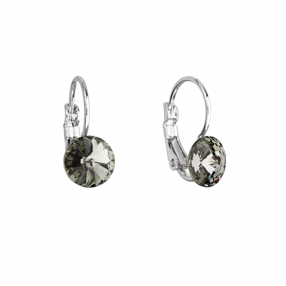 Obrázok pre Náušnice bižutéria s Preciosa kryštály šedé okrúhle 51031.3 bl.diamond