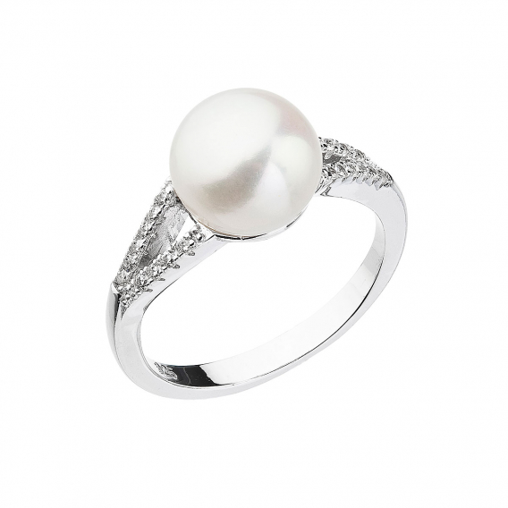 Obrázok pre Strieborný prsteň s bielou riečnou perlou 25003.1