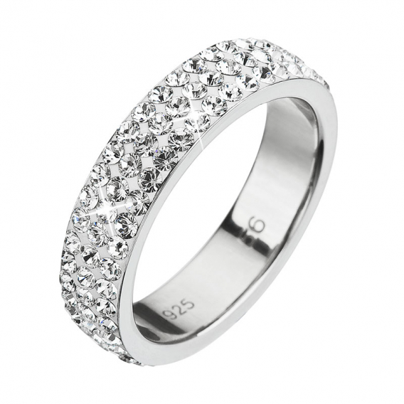 Obrázok pre Strieborný prsteň s kryštálmi Preciosa biely 35001.1 white
