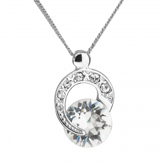Obrázok pre Strieborný náhrdelník s kryštálmi Preciosa biely okrúhly 32048.1 crystal