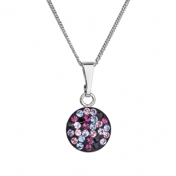 Obrázok pre Strieborný náhrdelník so Swarovski kryštálmi okrúhly fialový 32086.3 magic violet