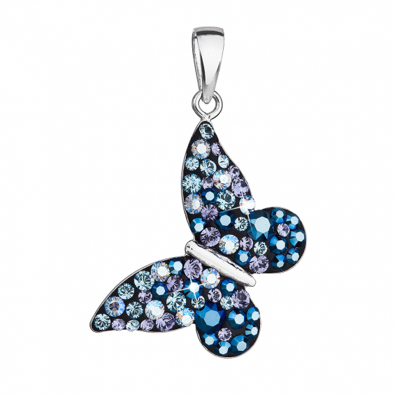 Obrázok pre Strieborný prívesok s kryštálmi Swarovski modrý motýľ 34192.3 blue style