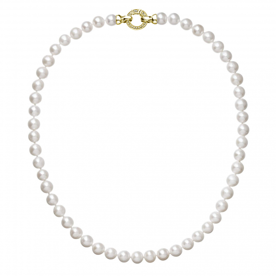 Obrázok pre Perlový náhrdelník z pravých riečnych perál biely 22003.1 Au plating