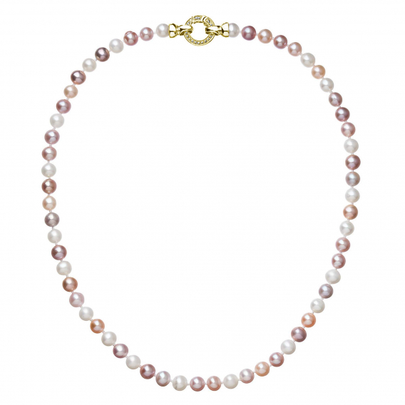 Obrázok pre Perlový náhrdelník z pravých riečnych perál mix farieb 22004.3 Au plating