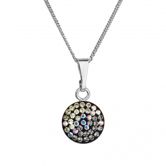 Obrázok pre Strieborný náhrdelník so Swarovski kryštálmi okrúhly mesačný svit 32086.3 moonlight