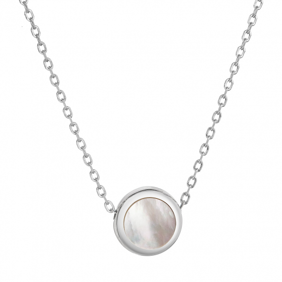 Obrázok pre Strieborný náhrdelník okrúhly s perleťou 12067.1